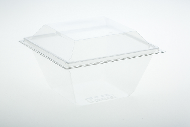 Pot carré cristal avec couvercle 370 ml