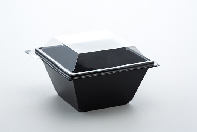 Pot carré noir avec couvercle 370 ml