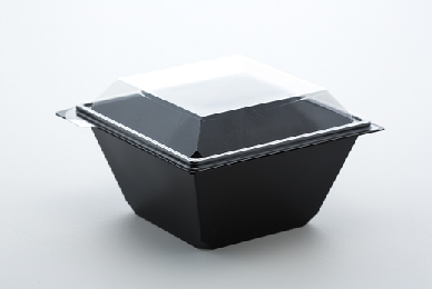 Pot carré noir avec couvercle 500 ml
